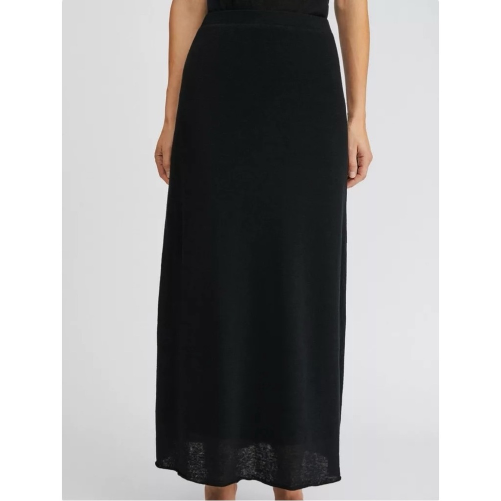 Filippa K Hilary Black Lightweight Linen Lined Minimalist Midi Maxi Skirt sz S